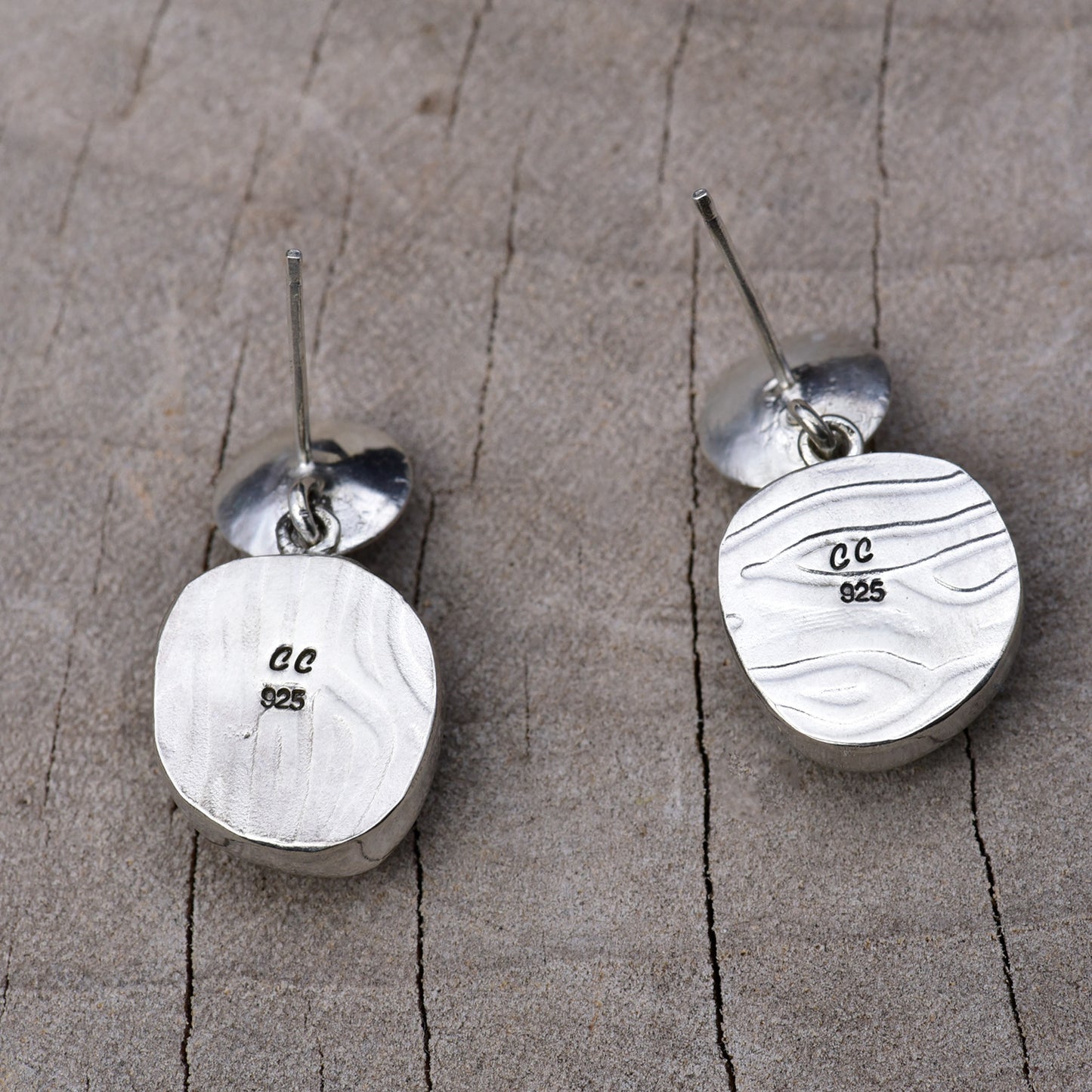 Artisan Dichroic Fused Glass & Aquamarine Drop Earrings | Sterling Silver