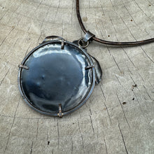 Load image into Gallery viewer, Enamel butterfly pendant  in a handcrafted copper setting on a handmade neck wire (N719)
