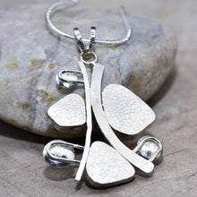 Load image into Gallery viewer, Sea glass and gemstone pendant necklace in a hand fabricated sterling silver setting (N834)
