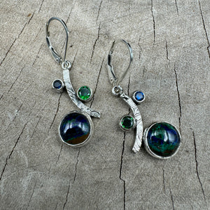 Gemstone earrings in sterling silver (E868)