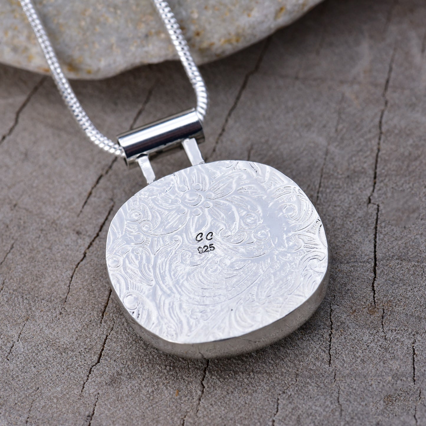 Artisan Hummingbird Fused Glass Pendant Necklace | Sterling Silver