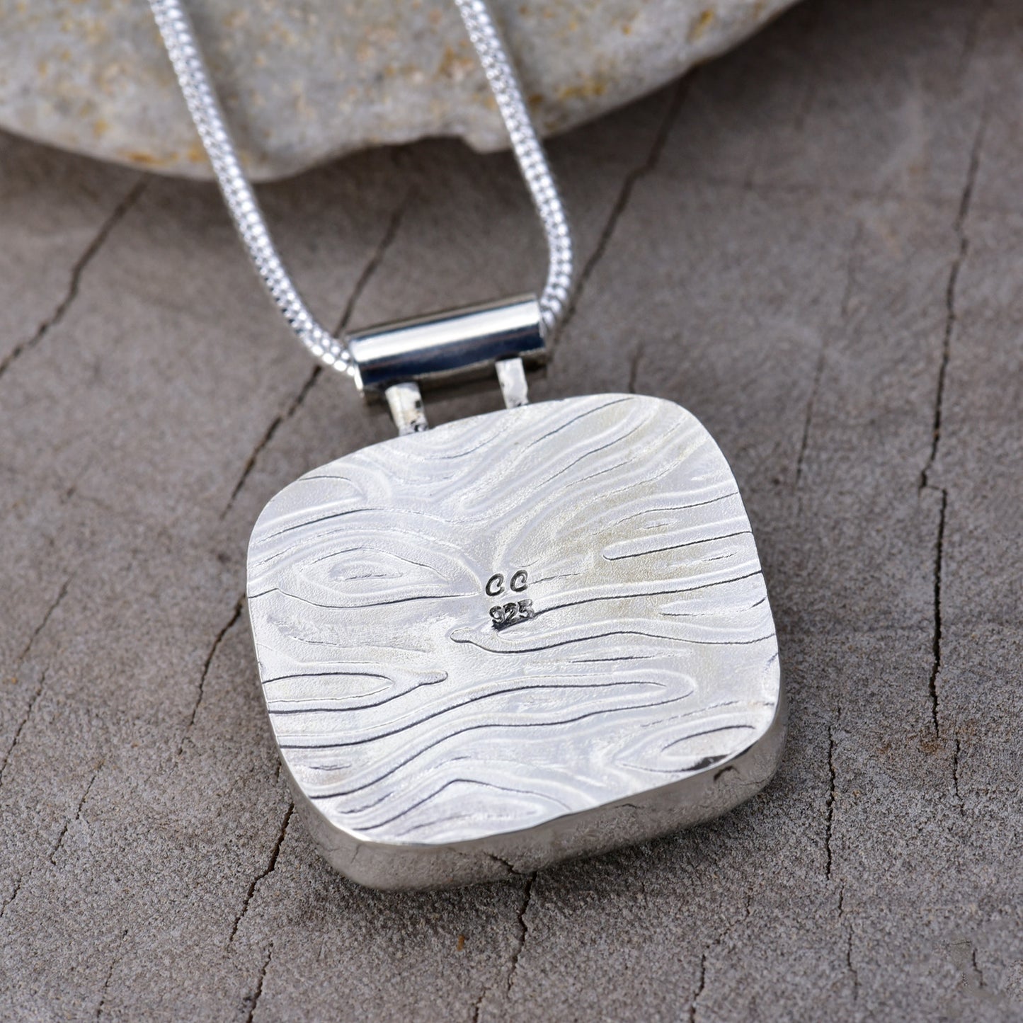 Artisan Seahorse & Coral Fused Glass Pendant Necklace | Sterling Silver