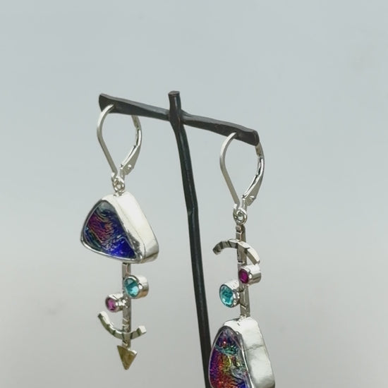 Video of fused glass earrings rotating