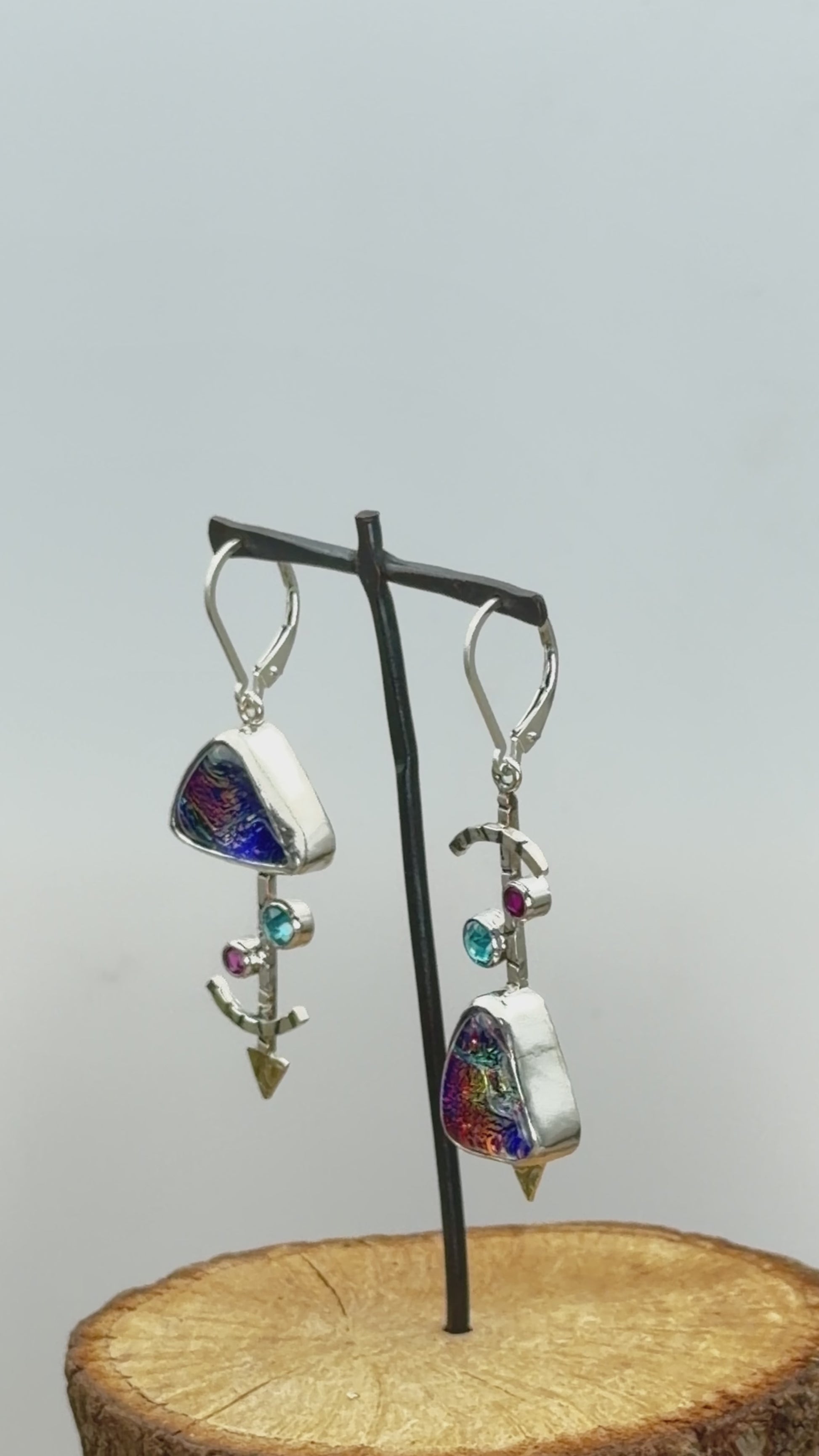 Video of fused glass earrings rotating
