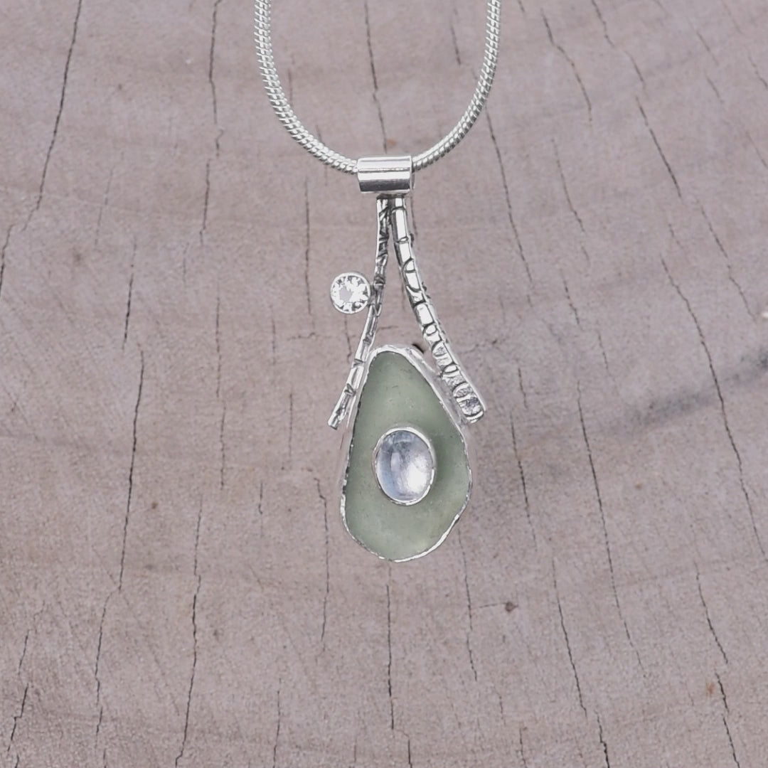 video of sea glass necklace