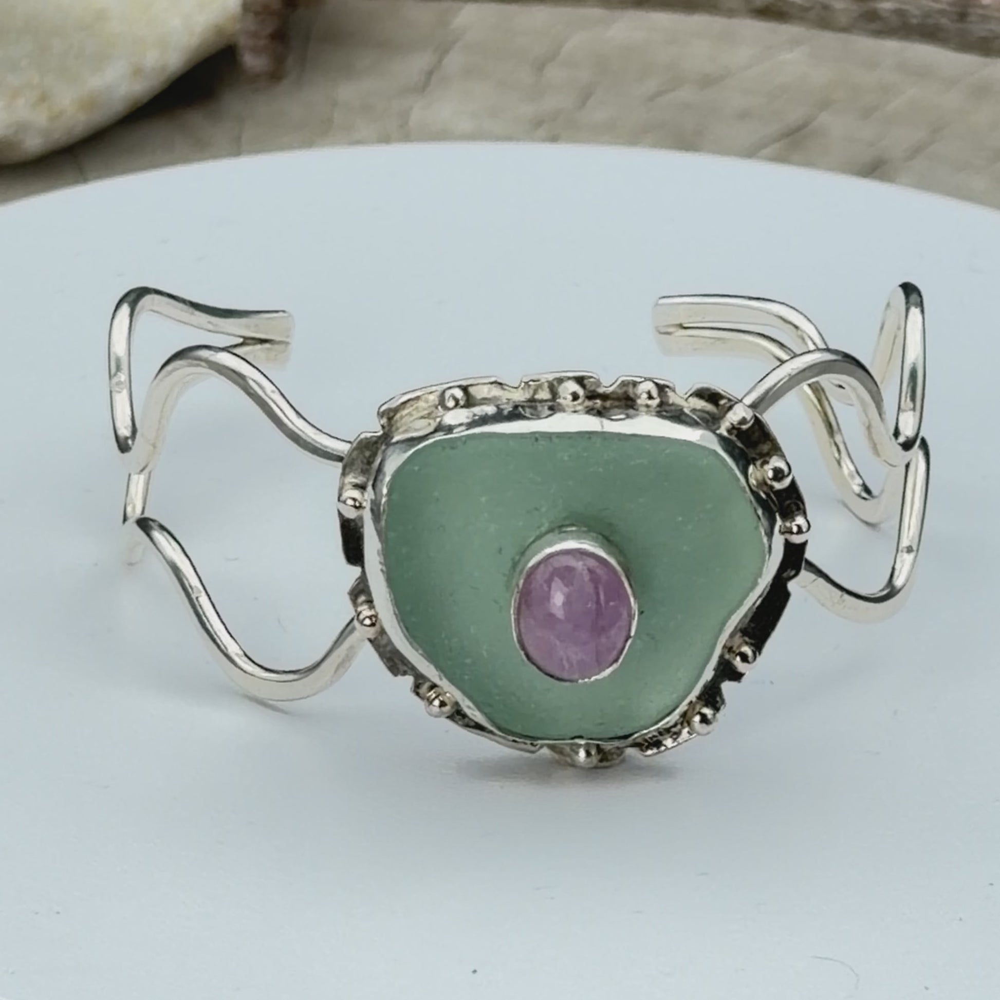 video of sea glass bracelet