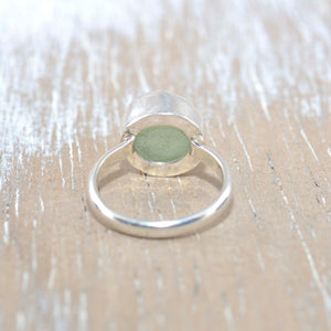 Sea glass ring in sterling silver (R243)