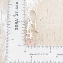 Load image into Gallery viewer, Size of Pink and Yellow Crystal ladder earrings in sterling silver
