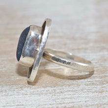 Load image into Gallery viewer, Sea glass ring with rare English multi in a hand crafted setting of tarnish resistant sterling silver. (R500)

