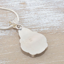 Load image into Gallery viewer, Boho style sea glass pendant with rare pink sea glass in a hand crafted sterling silver setting accented with sparkly CZs. (N511)
