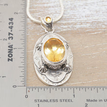 Load image into Gallery viewer, Boho style citrine necklace in a hand crafted sterling silver setting. (N512)
