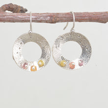 Load image into Gallery viewer, Handcrafted sterling silver earrings accented with tourmaline beads. (E542)
