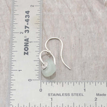 Load image into Gallery viewer, Sea glass with pale blue sea glass earrings in sterling silver. (E552)
