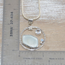Load image into Gallery viewer, Sea glass pendant necklace in a hand crafted sterling silver setting (N612)
