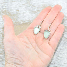 Load image into Gallery viewer, Sea glass earrings in hand crafted sterling silver settings. (E627)
