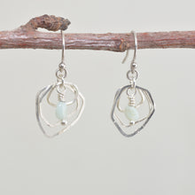 Load image into Gallery viewer, Dangle earrings with amazonite bead drops in sterling silver. (E645)
