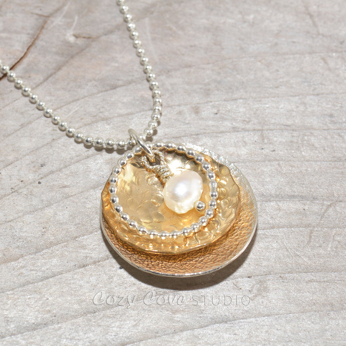 Sterling silver and 14k gold fill necklace (N654)