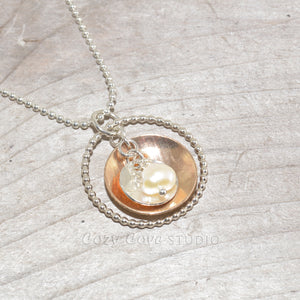 Sterling silver and 14k gold fill necklace (N655)