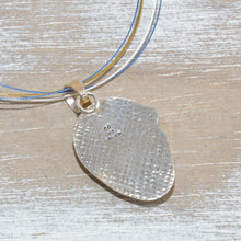 Load image into Gallery viewer, Pendant necklace with vitreous enamel cabochon in a setting of sterling silver and 14K gold fill (N657)
