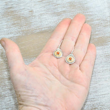 Load image into Gallery viewer, Dangle earrings in hand crafted settings of sterling silver and 14K gold fill. (E659)
