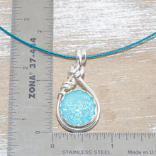Load image into Gallery viewer, Dichroic glass necklace in a hand crafted setting of sterling silver. (N678)
