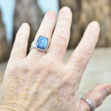 Load image into Gallery viewer, Boho kyanite ring in a handmade setting of sterling silver (R697)
