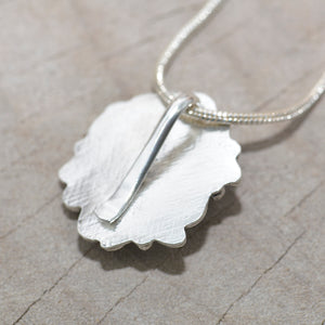 Studded sea glass necklace in a handmade setting of sterling silver (N698)