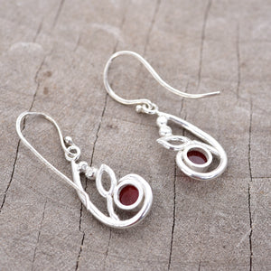 Red carnelian earrings back