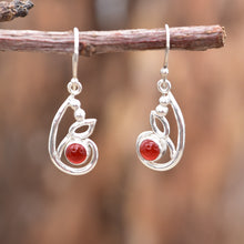 Load image into Gallery viewer, Red carnelian earrings
