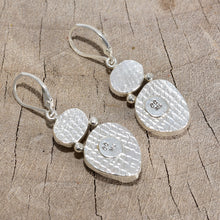 Load image into Gallery viewer, Pale seafoam green sea glass earrings in hand crafted settings of sterling silver (E776)
