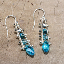 Load image into Gallery viewer, Swarovski crystal ladder earrings in sterling silver (E813)
