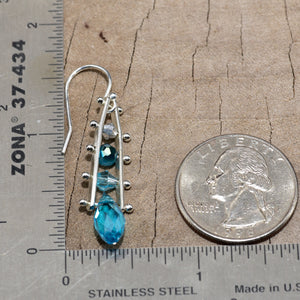 Swarovski crystal ladder earrings in sterling silver (E813)