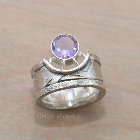 Amethyst ring in sterling silver
